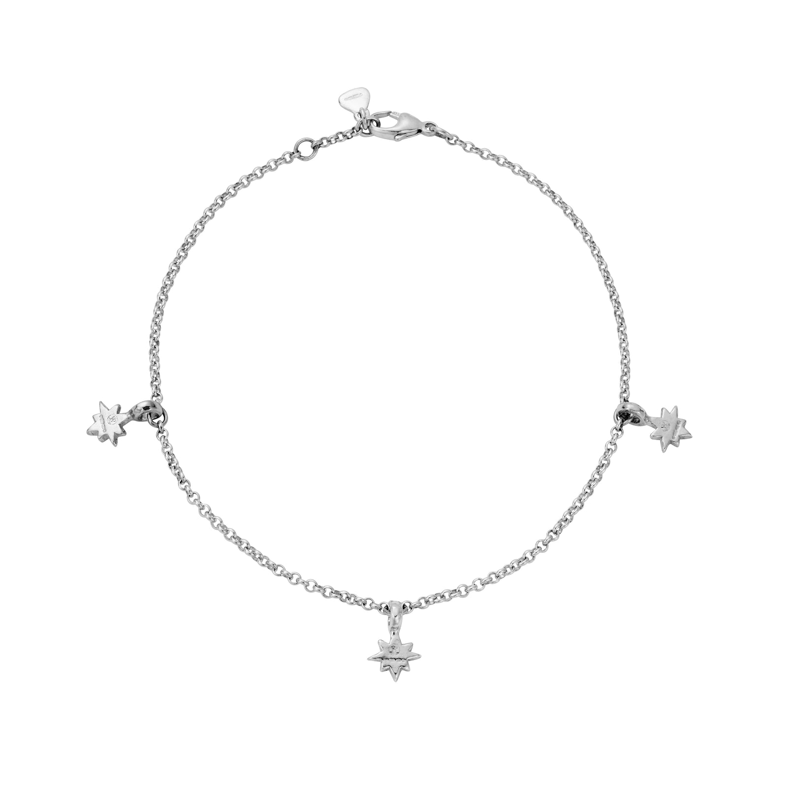Silver Trio Baby North Star Anklet