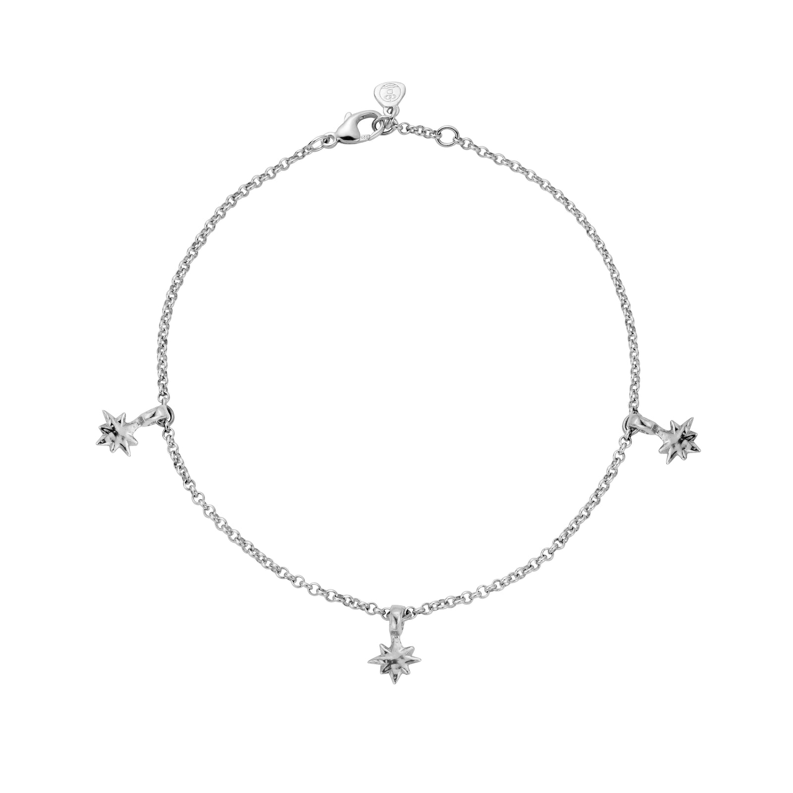 Silver Trio Baby North Star Anklet