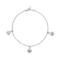 Silver Trio Scallop Shell Anklet