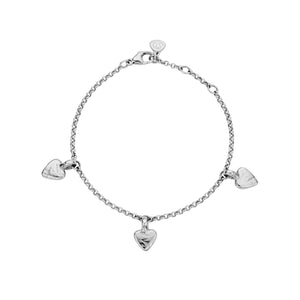 Silver Trio Baby Heart Chain Bracelet