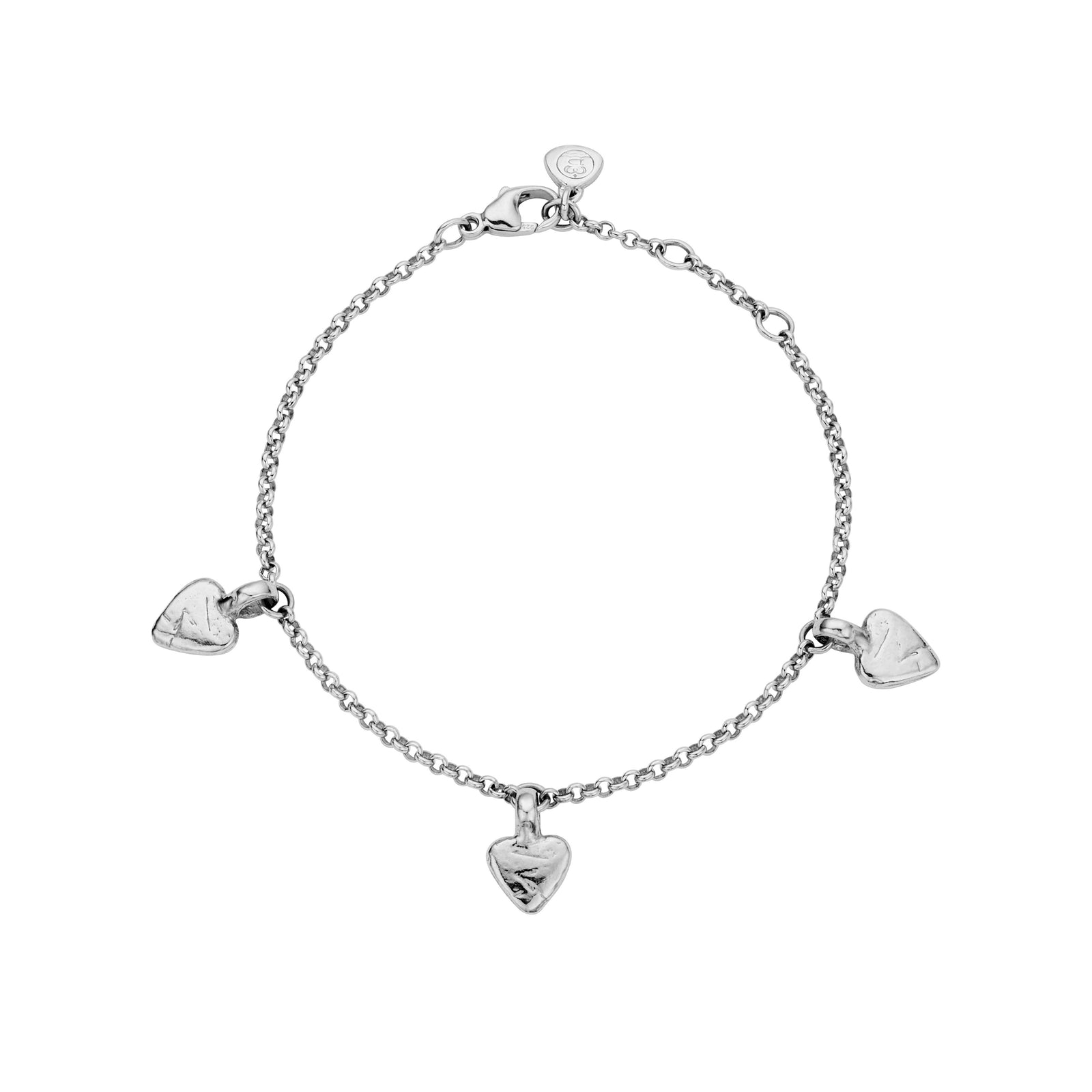 Silver Trio Baby Heart Chain Bracelet
