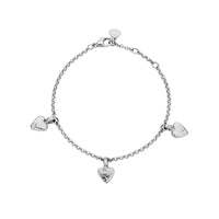Silver Trio Baby Heart Chain Bracelet