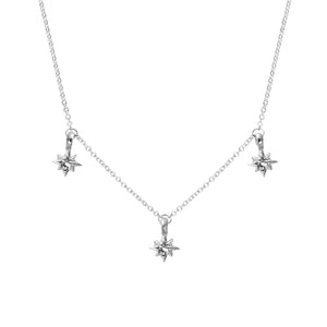 Silver Trio Baby North Star Necklace
