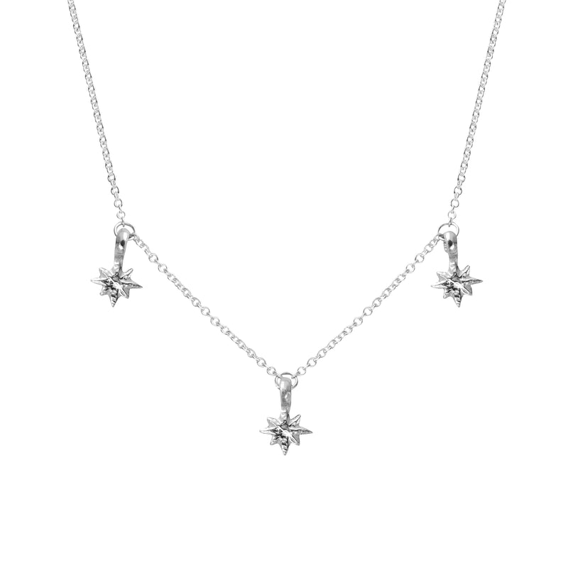 Silver Trio Baby North Star Necklace