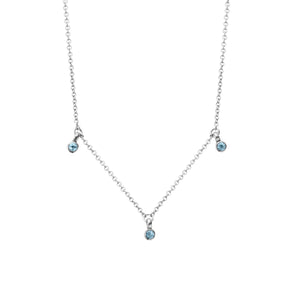 Silver Trio Blue Topaz Necklace