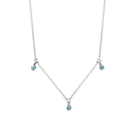Silver Trio Blue Topaz Necklace