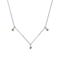 Silver Trio Citrine Necklace