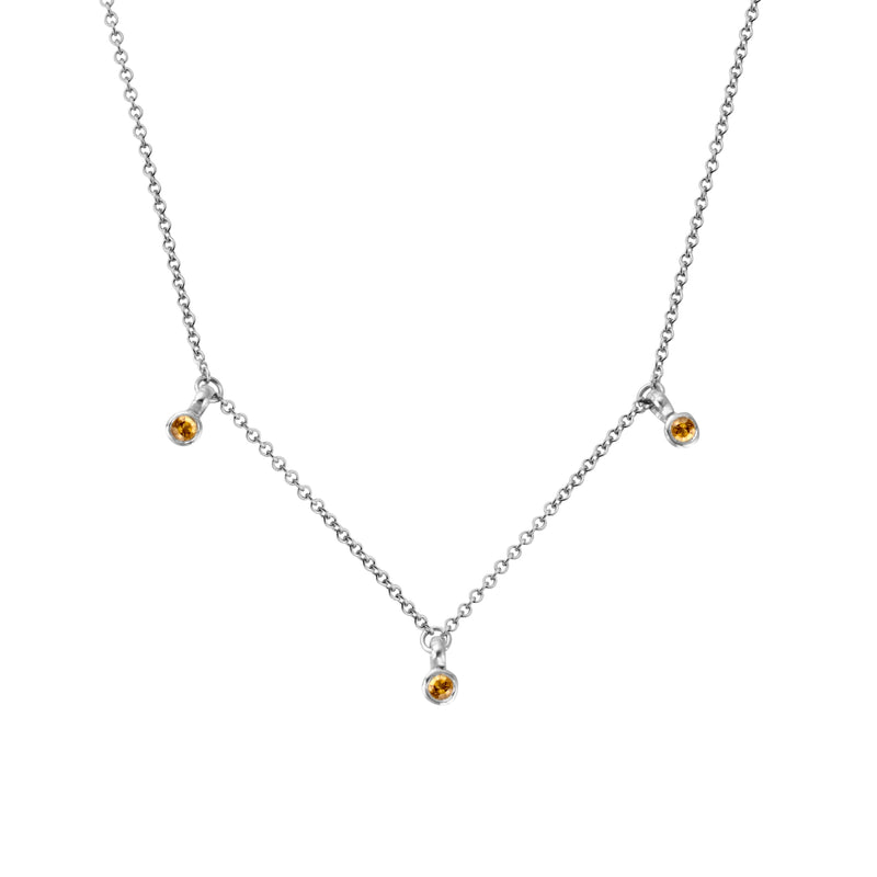 Silver Trio Citrine Necklace