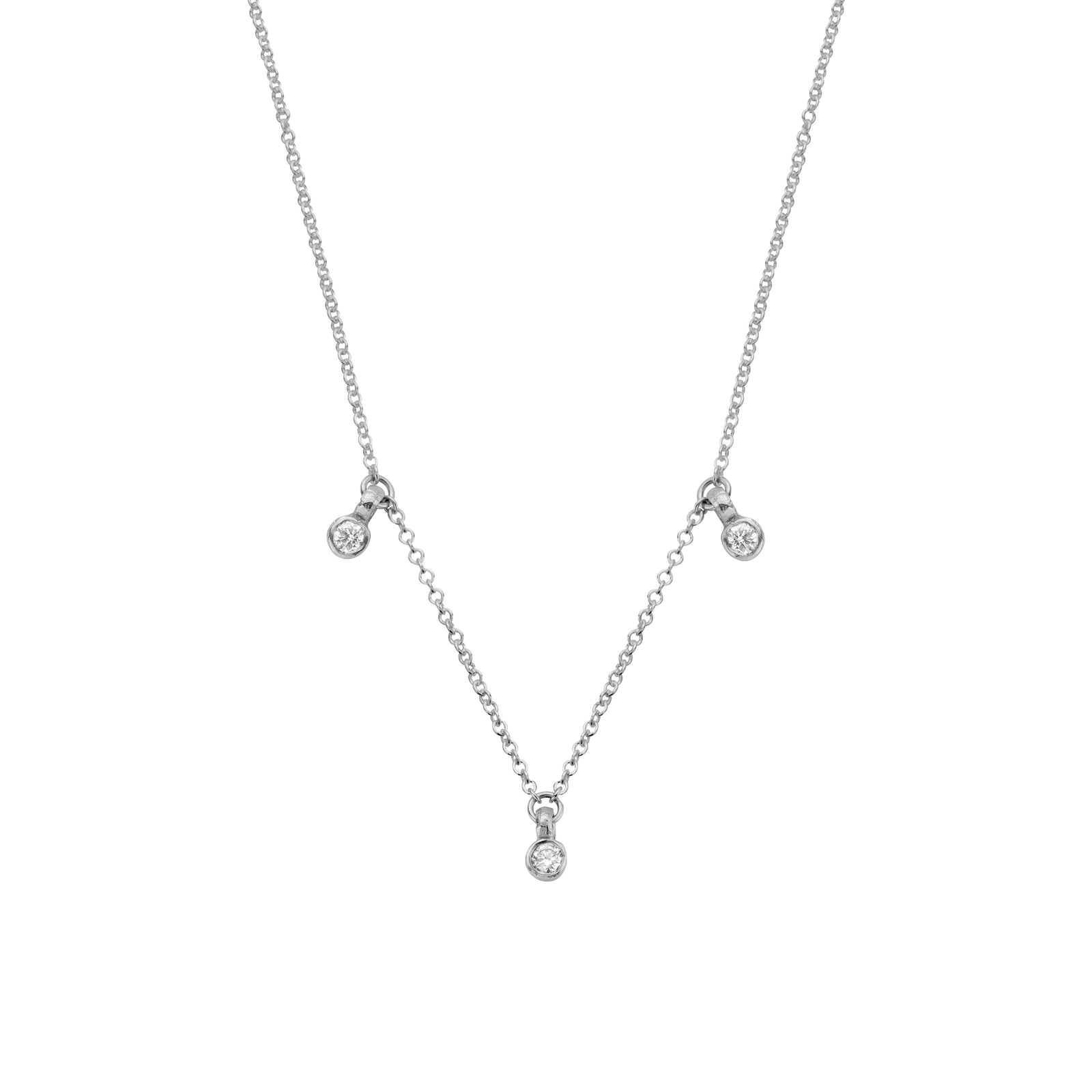 Silver Trio Diamond Necklace