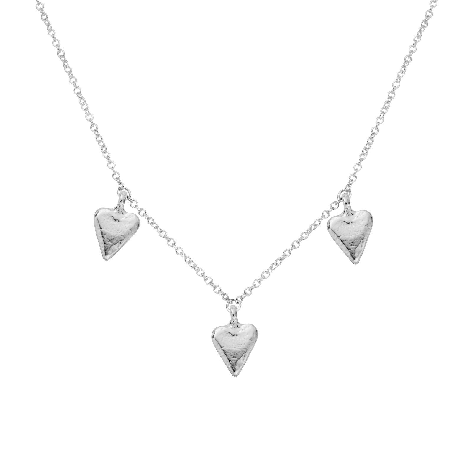 Silver Trio Mini Heart Necklace