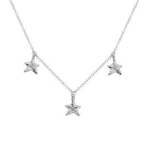 Silver Trio Mini Star Necklace
