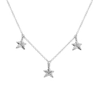 Silver Trio Mini Star Necklace