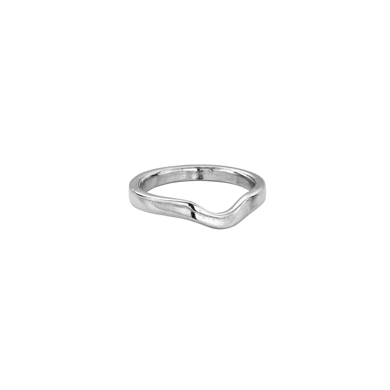 Silver Wave Wedding Band