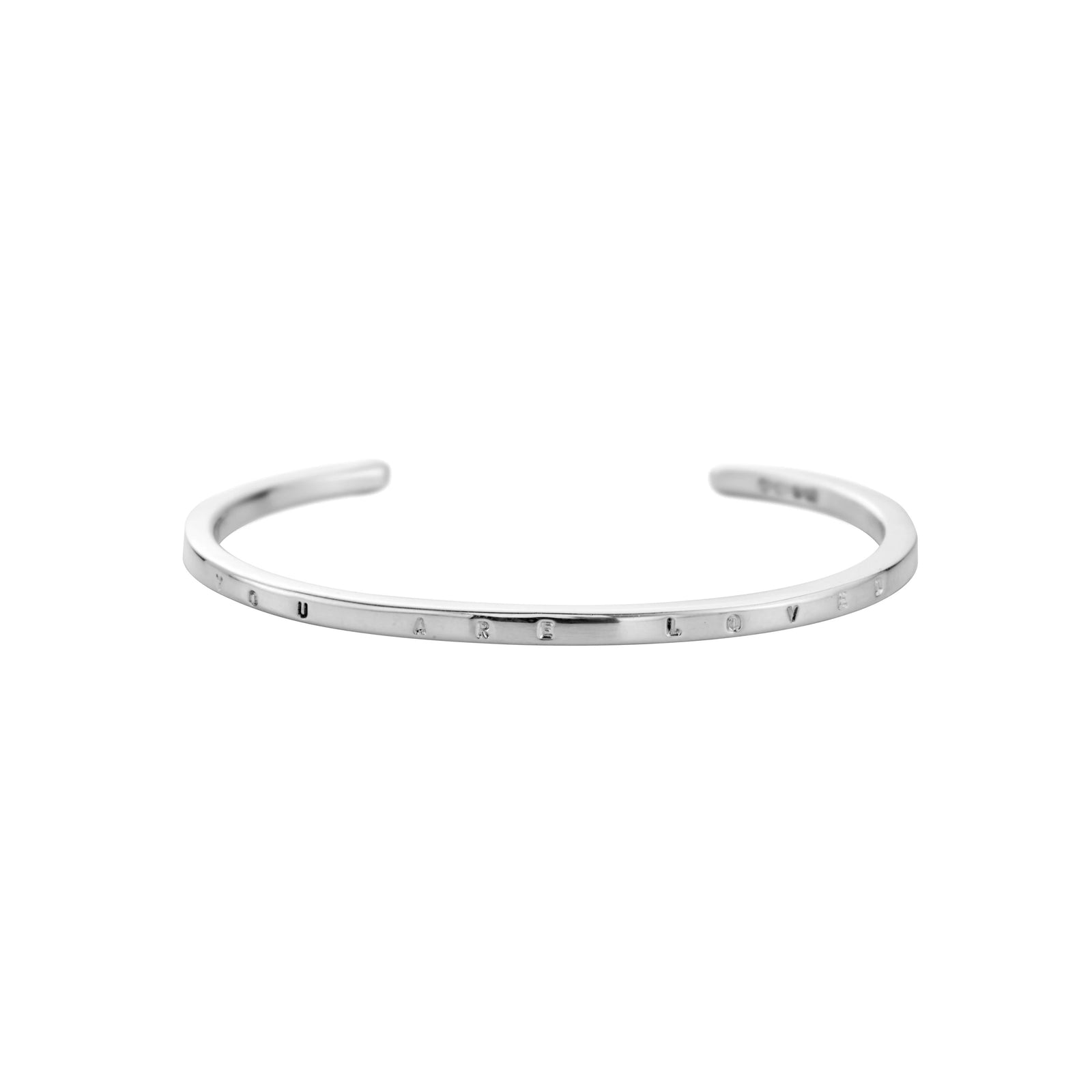 Silver 'You Are Loved' Luxury Forever Cuff
