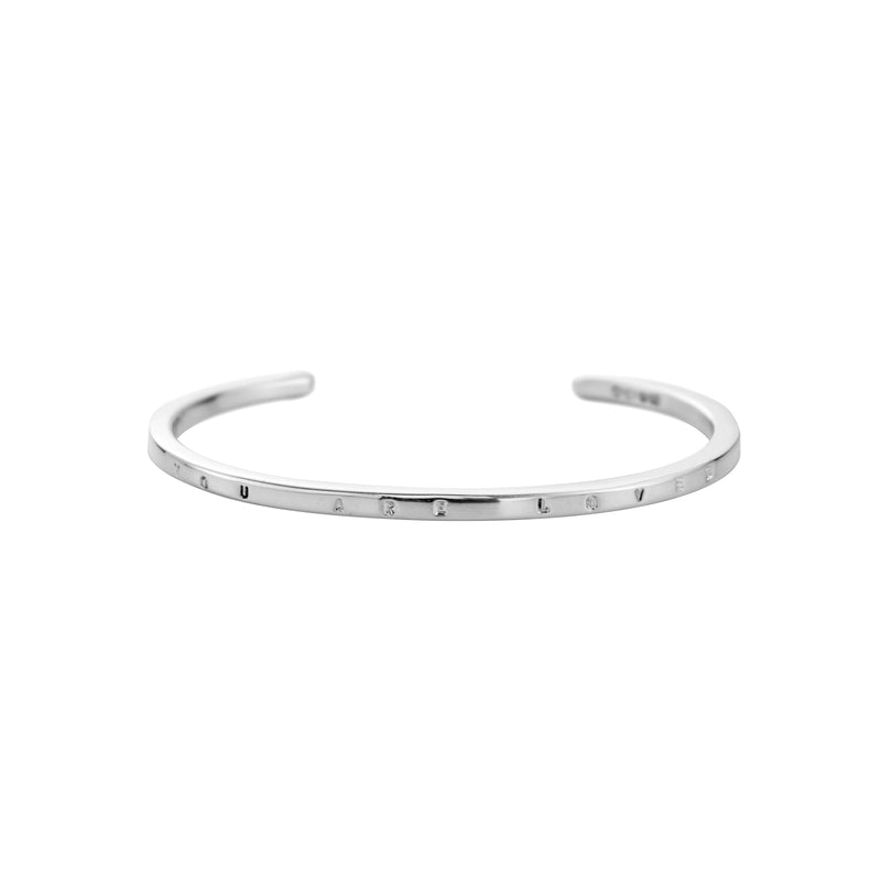 Silver 'You Are Loved' Luxury Forever Cuff