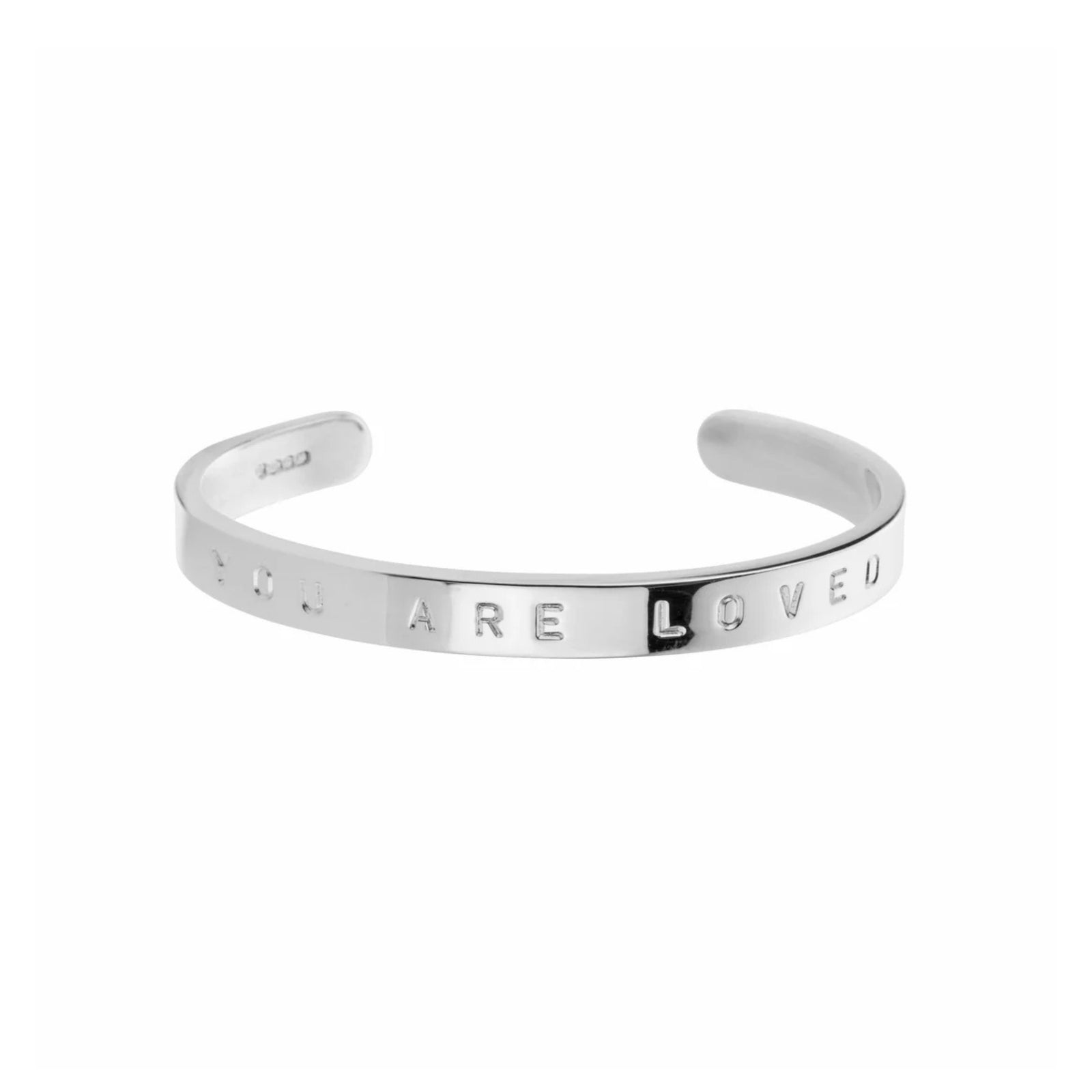 Silver 'You Are Loved' Luxury Signature Bangle