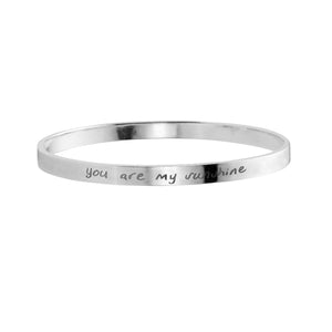 Silver Full Signature Bangle with Handwriting