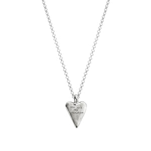 Silver Medium Heart Necklace with Handwriting
