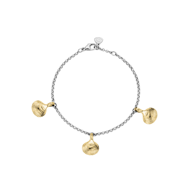 Silver & Gold Trio Mini Shell Anklet
