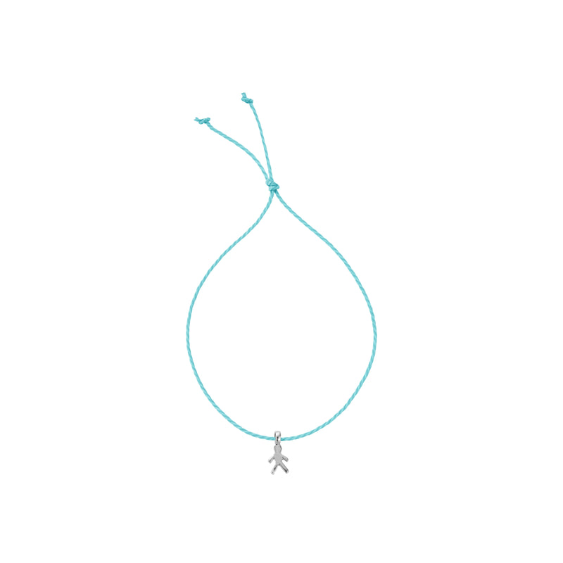 Silver Little Boy Cord Bracelet