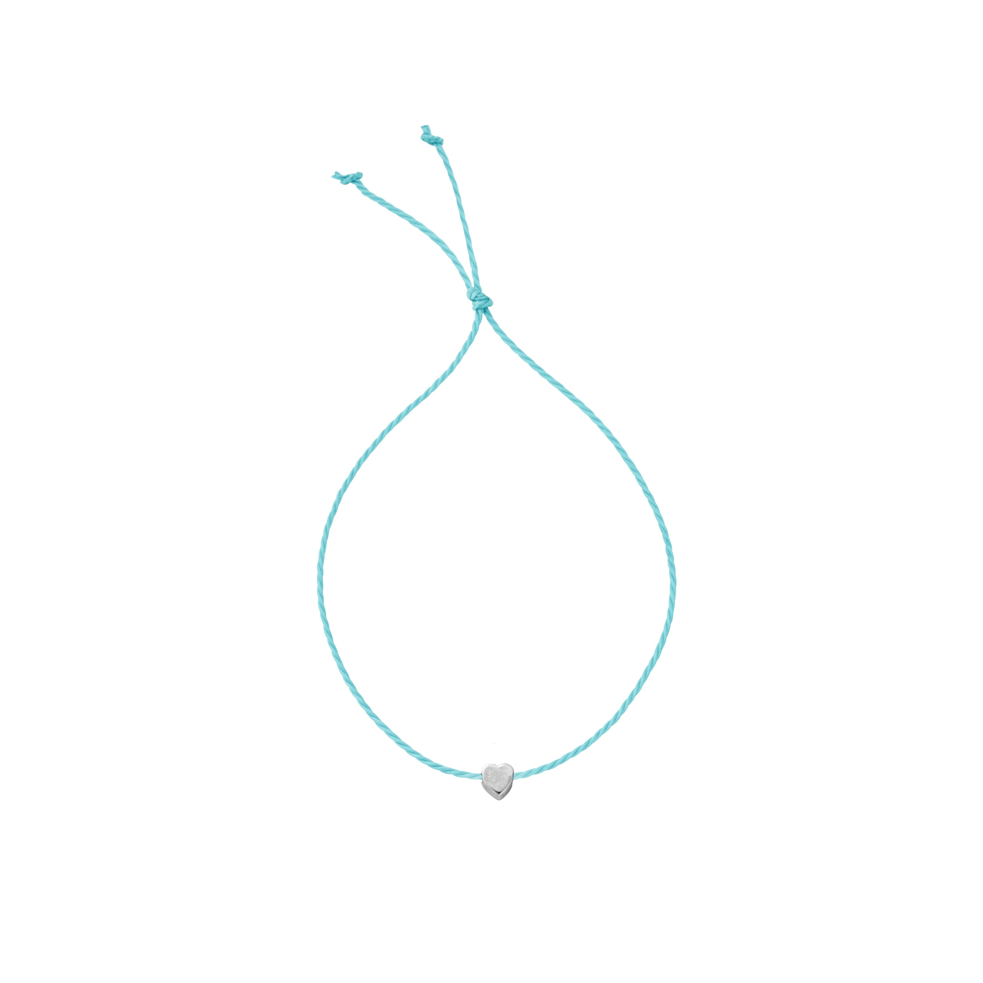 Silver Tiny Heart Cord Bracelet