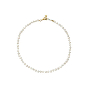 Gold Mini White Holiday Pearl Necklace