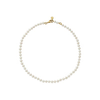 Gold Mini White Holiday Pearl Necklace