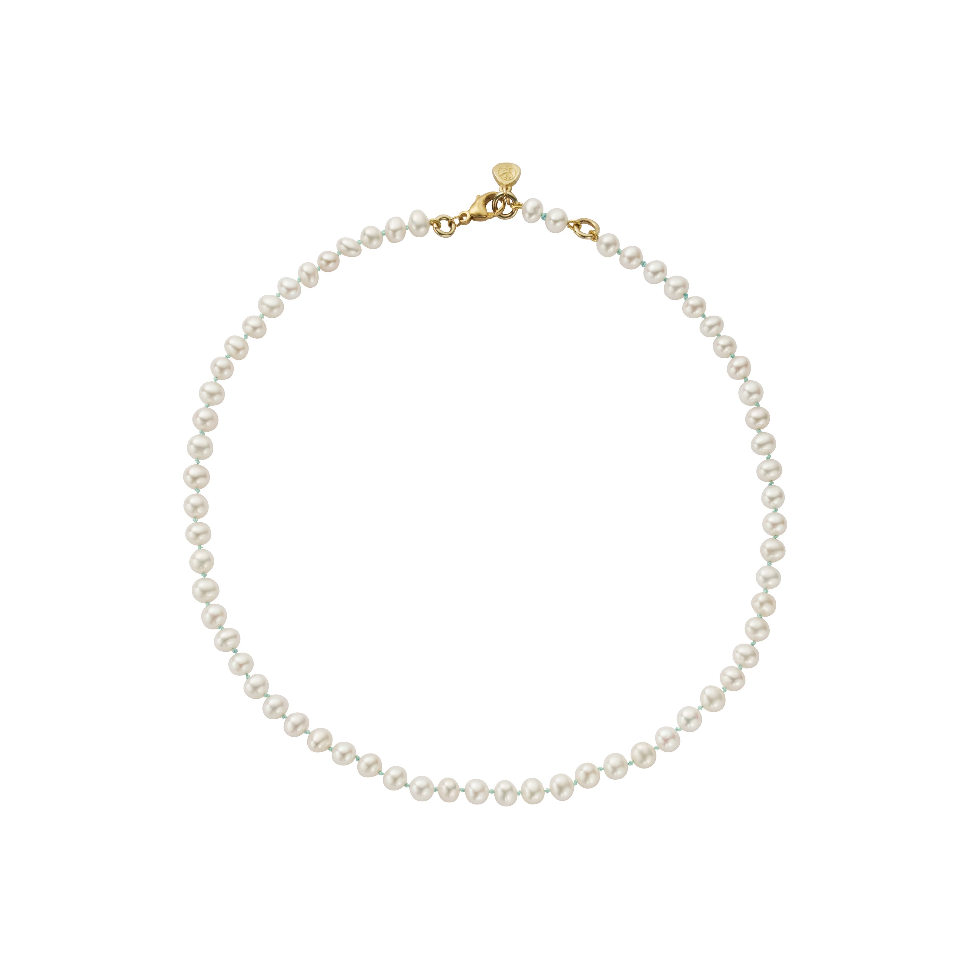 Gold Mini White Holiday Pearl Necklace