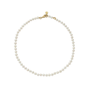 Gold Mini White Holiday Pearl Necklace