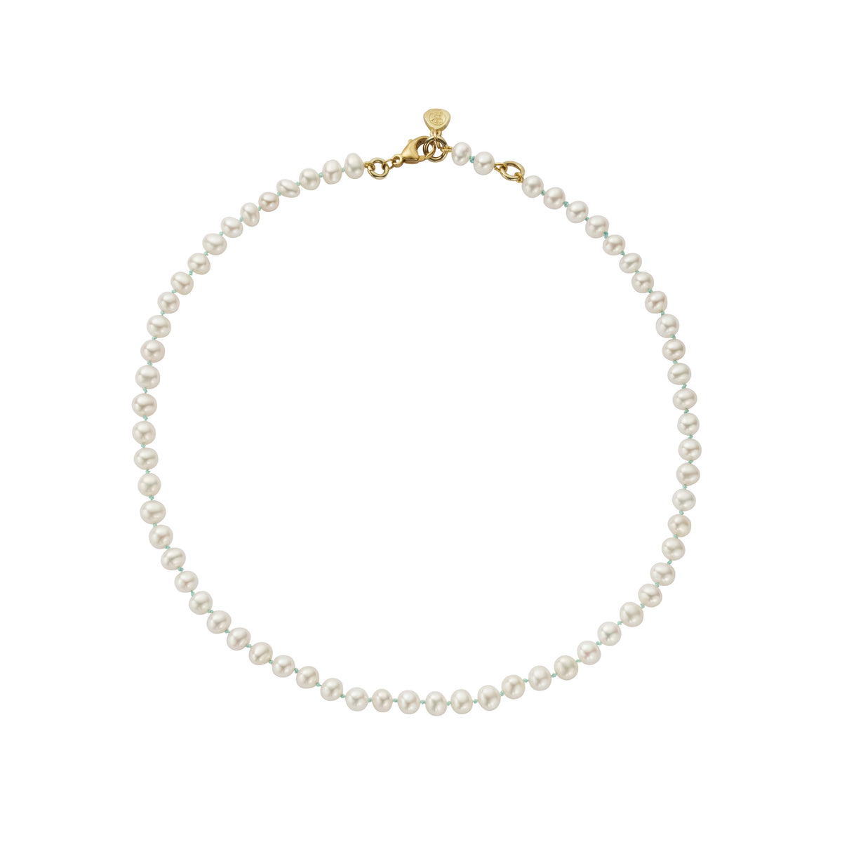 Gold Mini White Holiday Pearl Necklace
