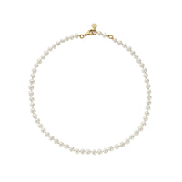 Gold Mini White Holiday Pearl Necklace