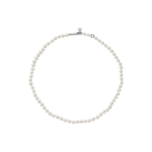 Silver Mini White Holiday Pearl Necklace