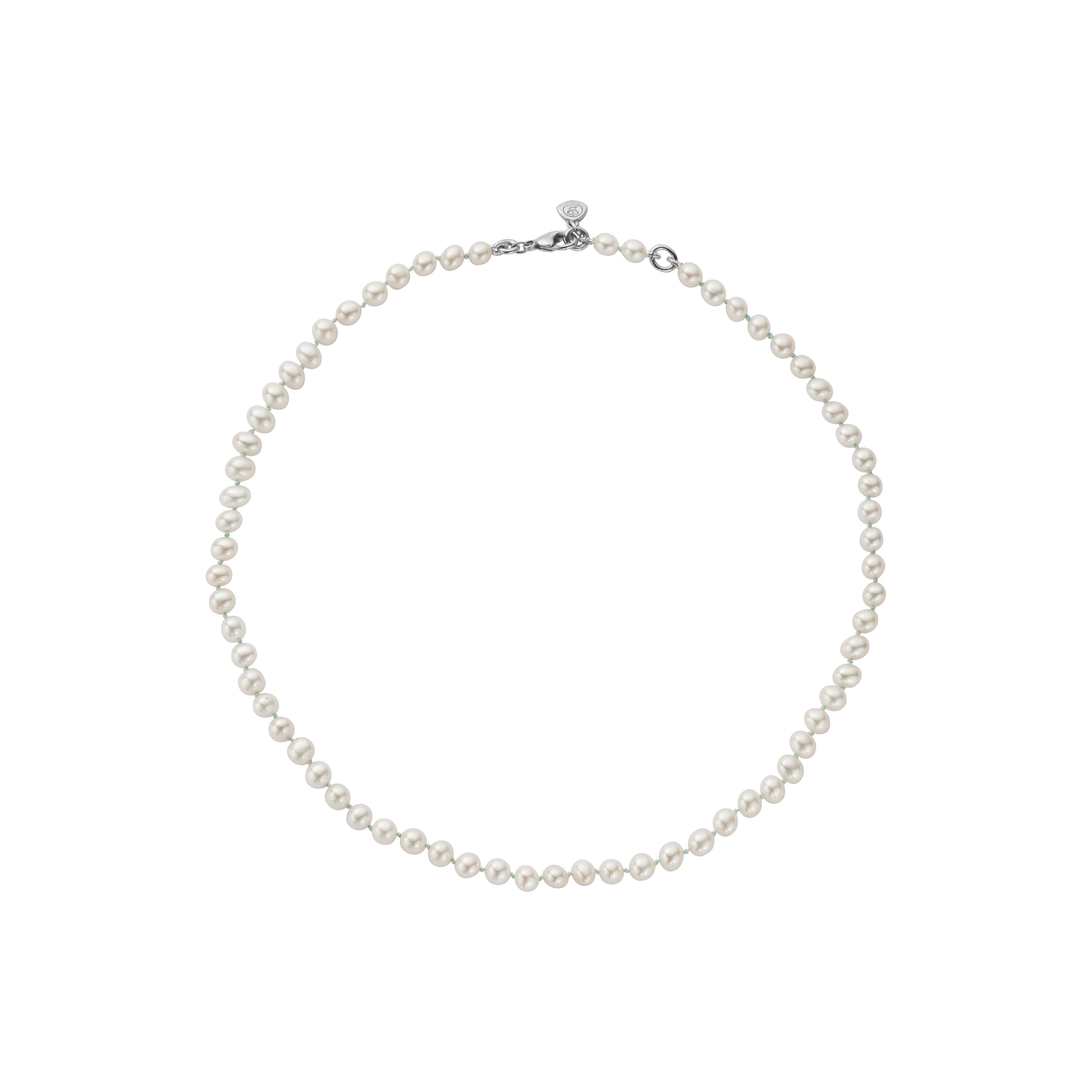 Silver Mini White Holiday Pearl Necklace
