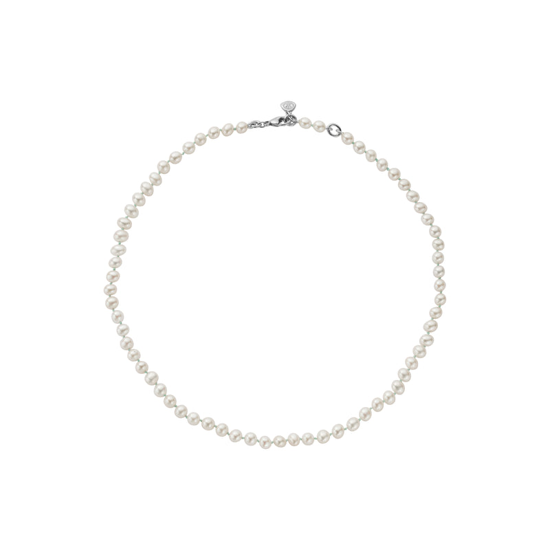 Silver Mini White Holiday Pearl Necklace