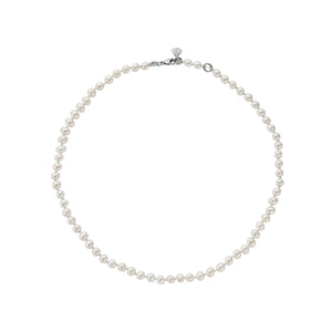Silver Mini White Holiday Pearl Necklace