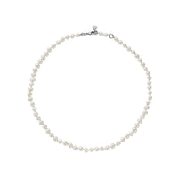 Silver Mini White Holiday Pearl Necklace
