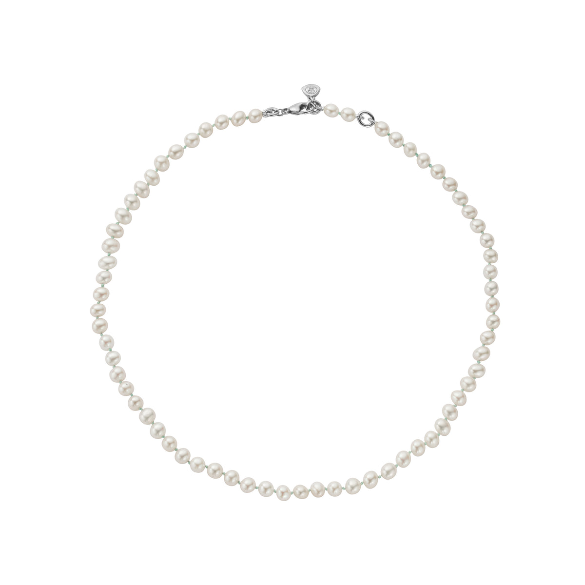 Silver Mini White Holiday Pearl Necklace