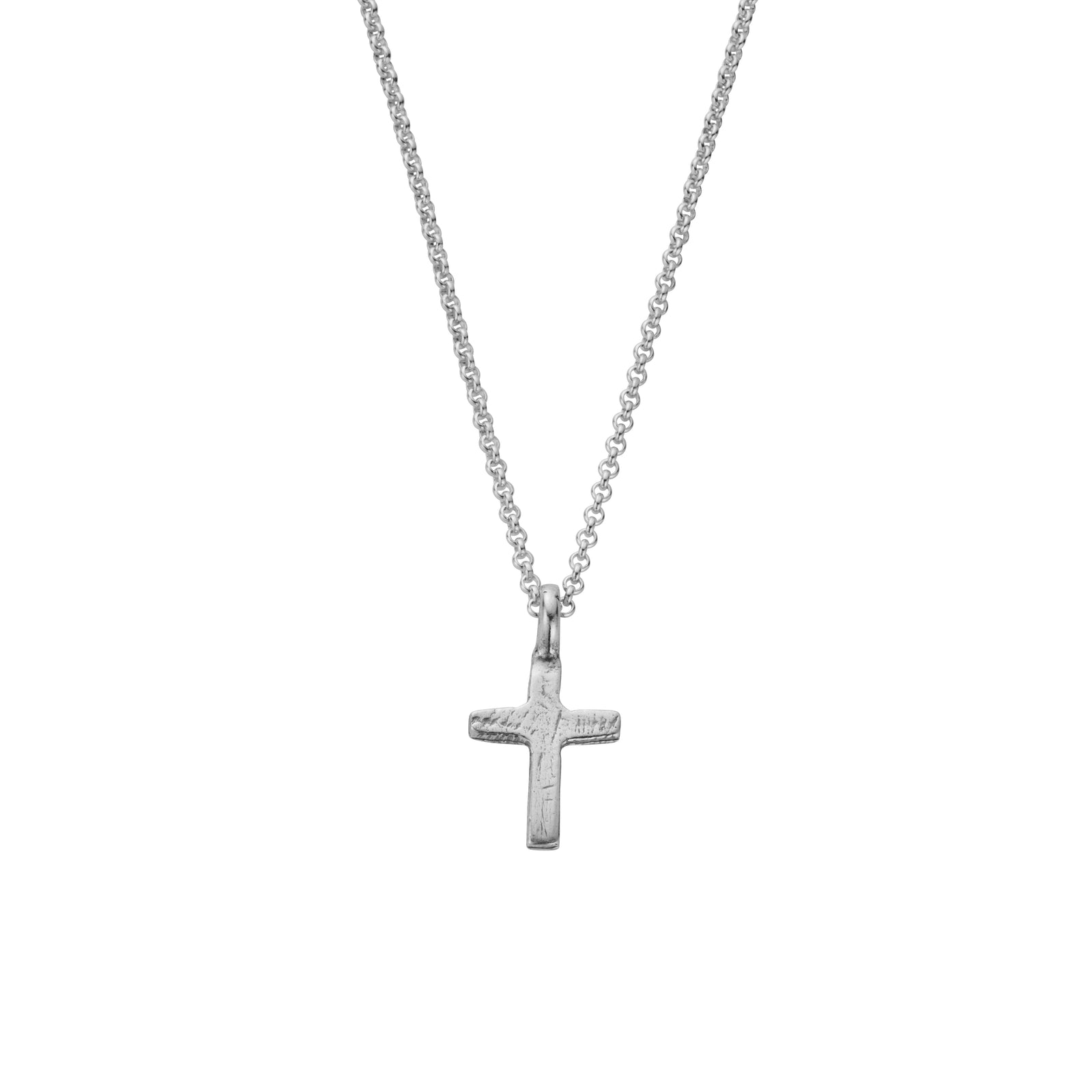 Silver Medium Square Cross Necklace