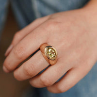 SUNNIVA Gold Zimbaqua Beryl Ring