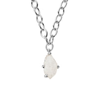 No.28 Silver Rock Crystal Pendant Sylt Chain Necklace