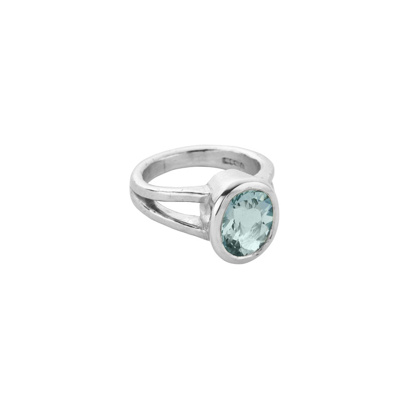 TARNI Silver Zimbaqua Aquamarine Ring