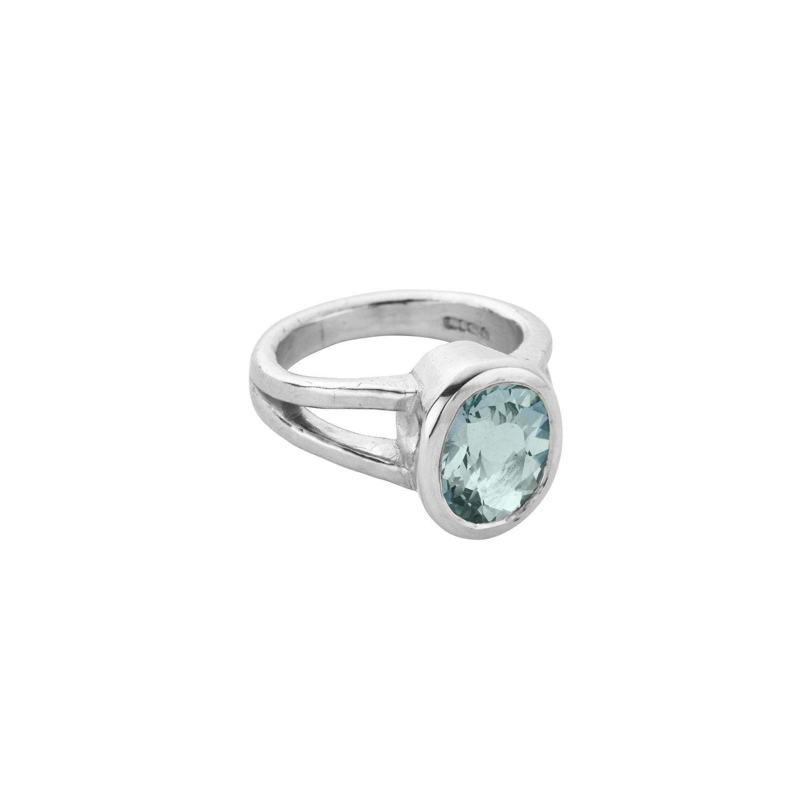 TARNI Silver Zimbaqua Aquamarine Ring