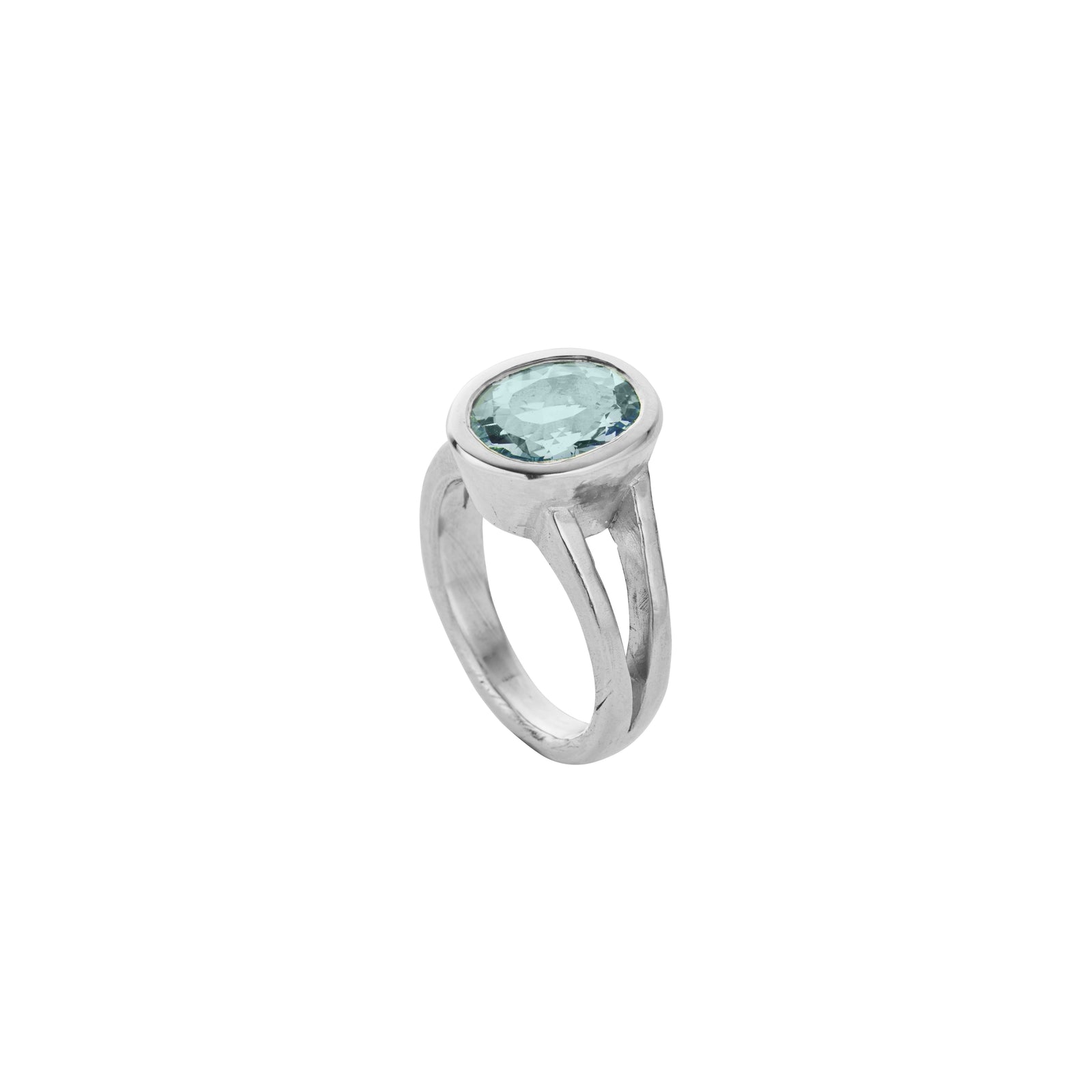 TARNI Silver Zimbaqua Aquamarine Ring