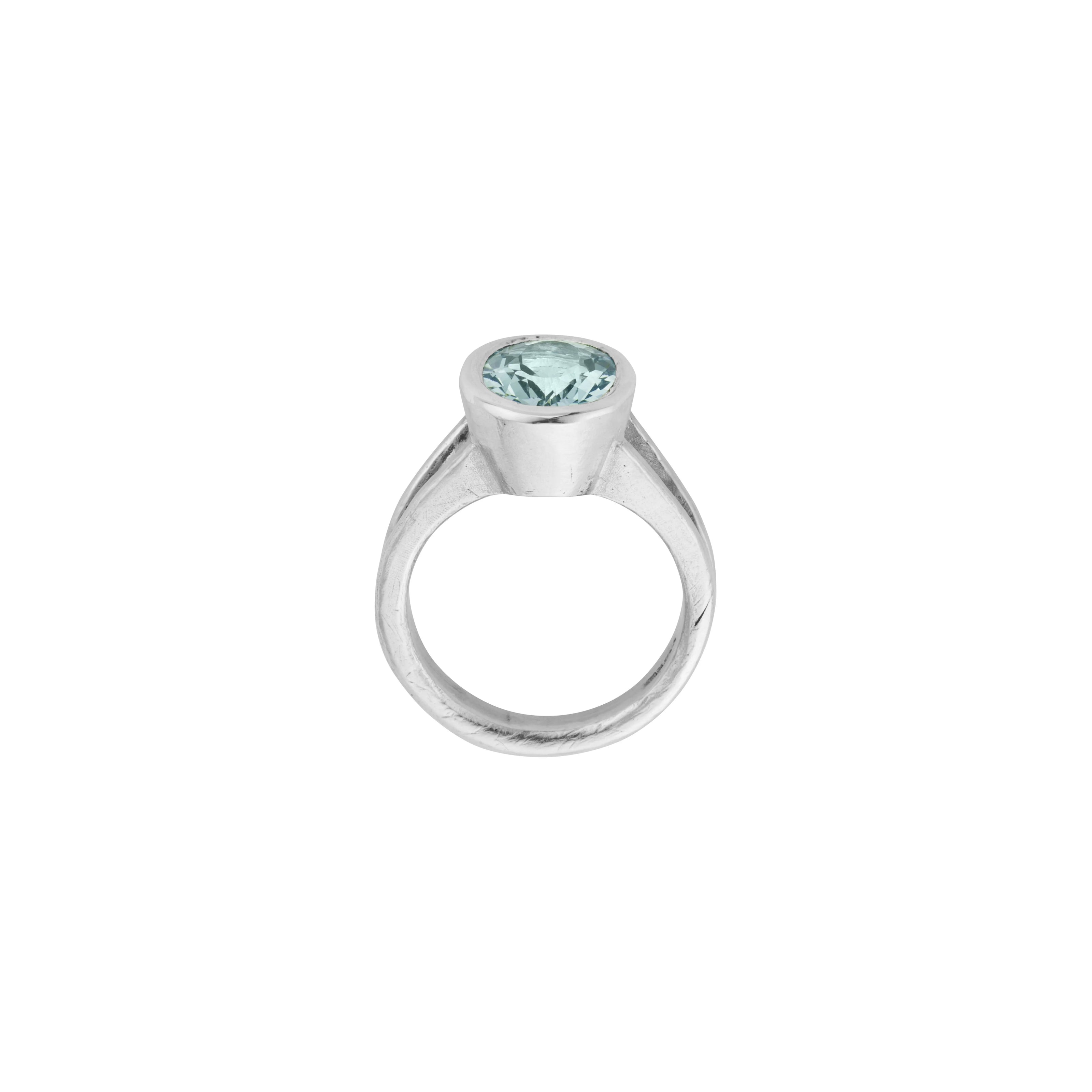 TARNI Silver Zimbaqua Aquamarine Ring