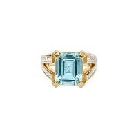 THALASSA Gold Aquamarine & Diamond Claw Ring