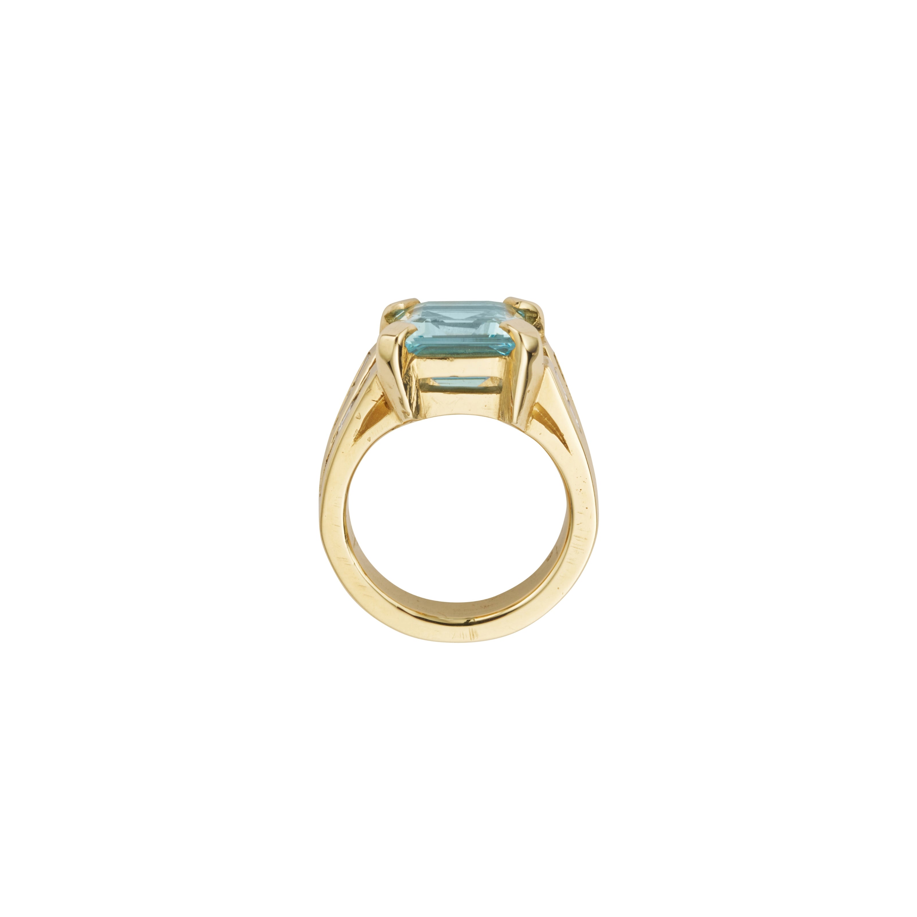 THALASSA Gold Aquamarine & Diamond Claw Ring