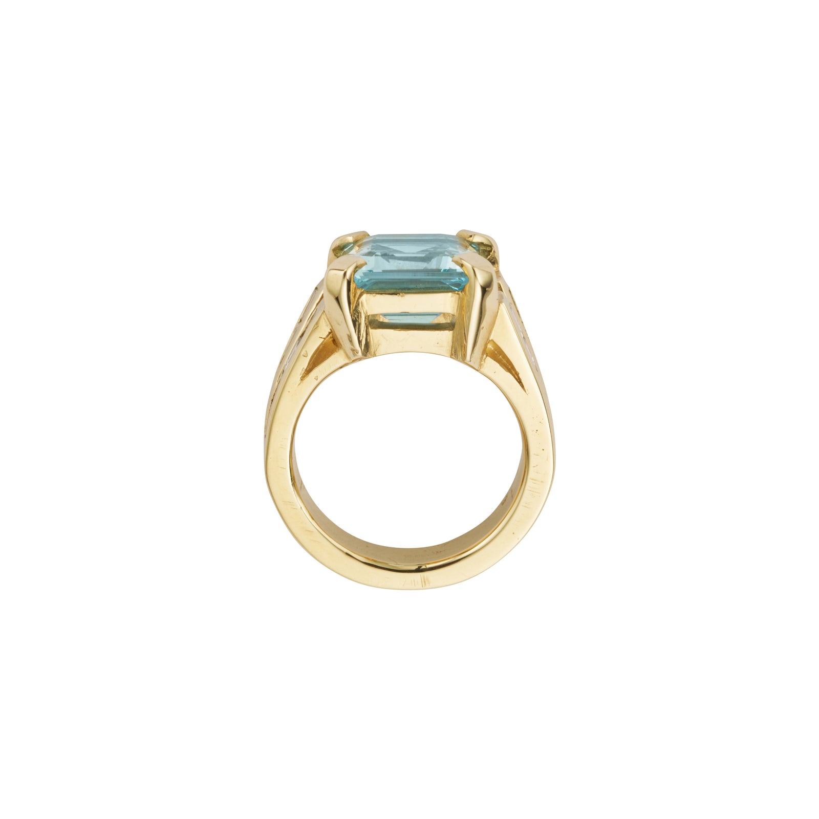 THALASSA Gold Aquamarine & Diamond Claw Ring