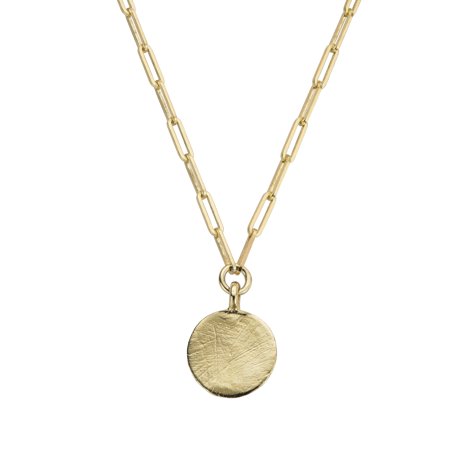 Gold Large Moon Trace Chain Necklace