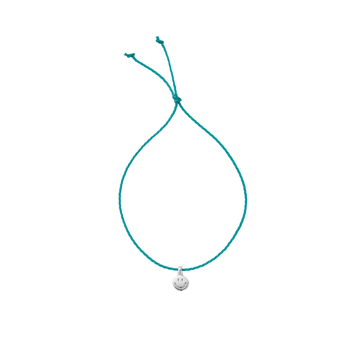 [badge Product Shown: Teal Smiley Face Cord Bracelet] [Men] [Women] [Winter]