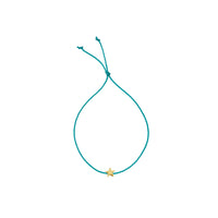 [badge Product Shown: Teal Gold Tiny Star Cord Bracelet] [Men] [Women] [Winter]